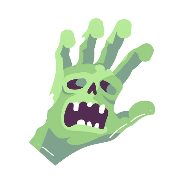 Mão Mão Zombie Desenhado Estilo Plano Isolado Fundo — Vetor de Stock