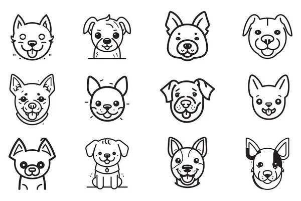 Lindo Logotipo Del Perro Estilo Plano Aislado Fondo — Archivo Imágenes Vectoriales