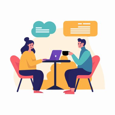 El yapımı iş adamları arka planda izole bir şekilde oturuyor ve çalışıyor.