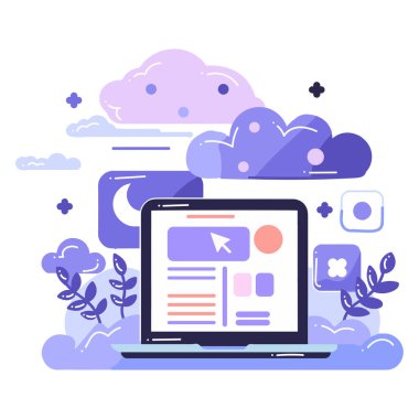 UX UI düz biçimli arka planda izole akıllı telefon ve iş