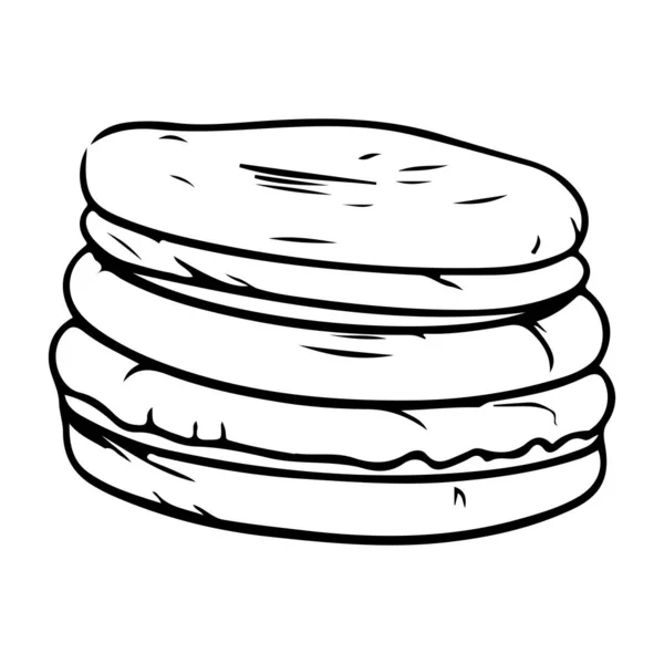 Hambúrguer Desenhado Mão Estilo Doodle Isolado Fundo — Vetor de Stock