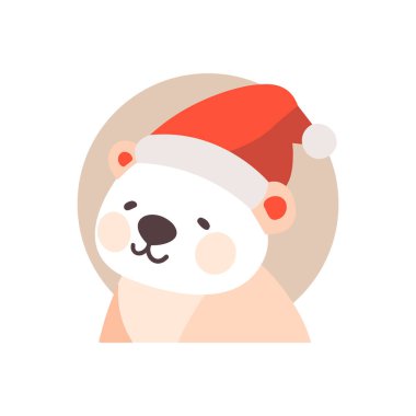 El çizimi, arka planda izole edilmiş şirin bir Noel ayısı.