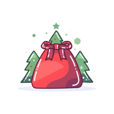 El yapımı Noel hediyesi çantaları arka planda izole edilmiş.