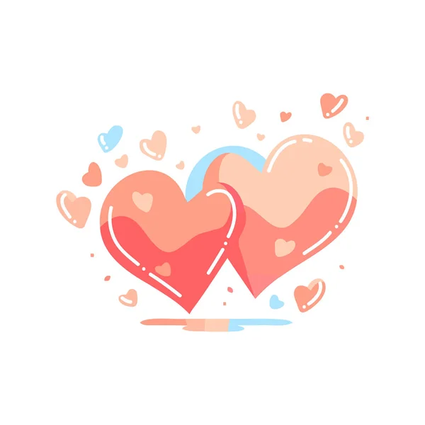 Corazón Dibujado Mano Con Amor Estilo Plano Aislado Sobre Fondo — Archivo Imágenes Vectoriales