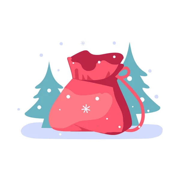 Ručně Kreslené Vánoční Dárkové Tašky Plochém Stylu Izolované Pozadí — Stockový vektor