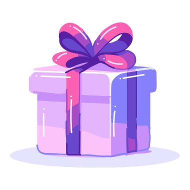 Hand Drawn christmas gift box in flat style isolated on background