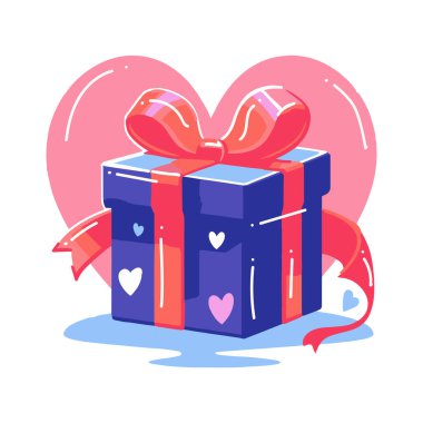 Hand Drawn christmas gift box in flat style isolated on background