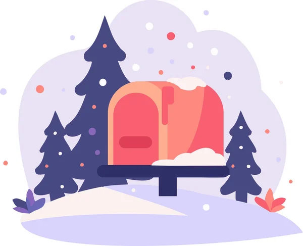 Yapımı Noel Posta Kutusu Arka Planda Izole Edilmiş — Stok Vektör