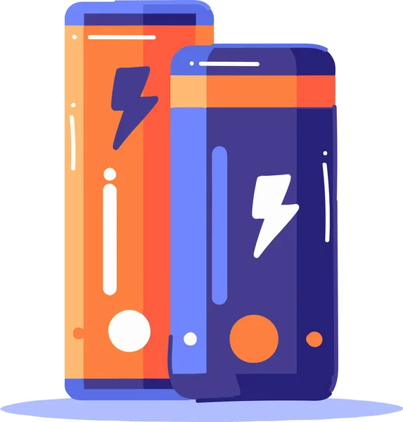 Hand Drawn Energy Storage Battery Flat Style Isolated Background — Stock Vector