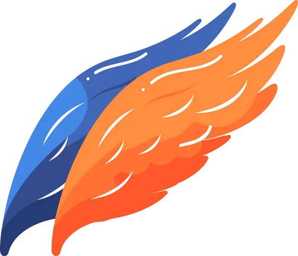 Λογότυπο Φτερά Επίπεδο Στυλ Απομονωμένο Στο Παρασκήνιο — Διανυσματικό Αρχείο
