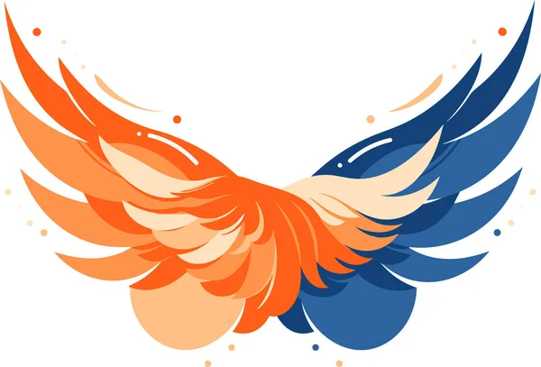 Λογότυπο Φτερά Επίπεδο Στυλ Απομονωμένο Στο Παρασκήνιο — Διανυσματικό Αρχείο