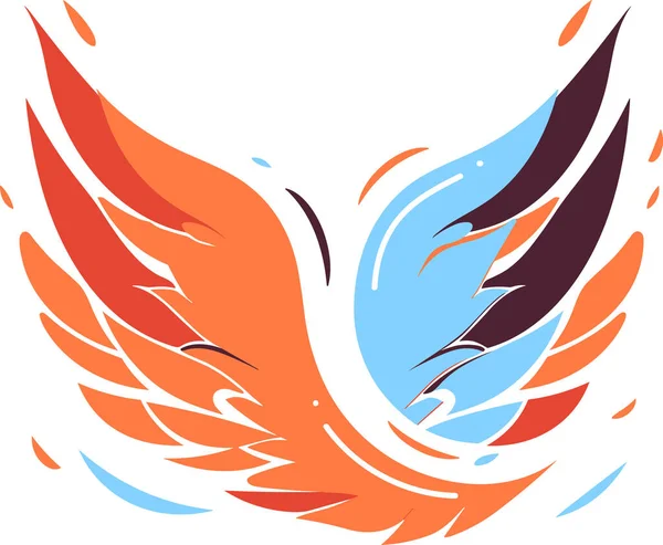Flügel Logo Flachen Stil Isoliert Auf Dem Hintergrund — Stockvektor
