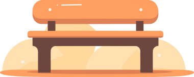 Arka planda düz stil izole edilmiş el yapımı bank sandalyesi