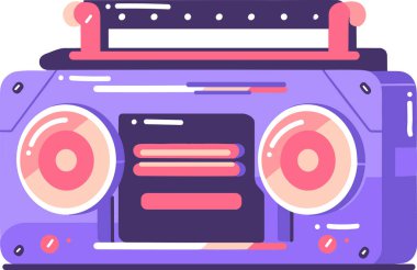 Arkaplanda düz stil ile el çizimi klasik radyo izole