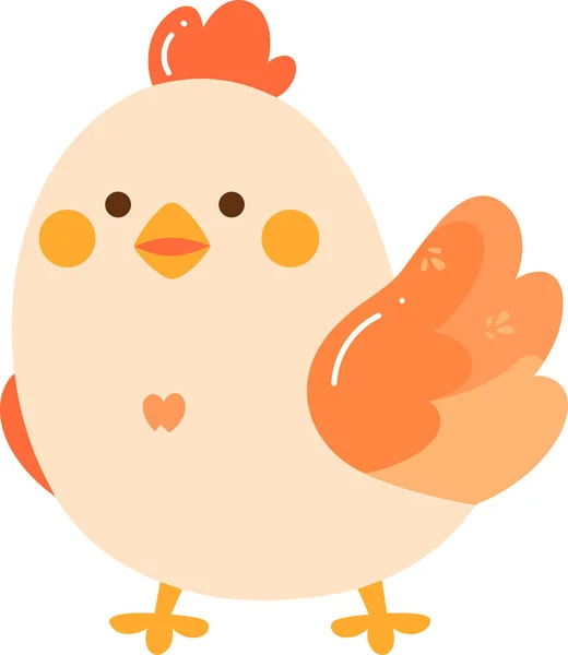 Pollo Fattoria Disegnato Mano Stile Piatto Isolato Sfondo — Vettoriale Stock