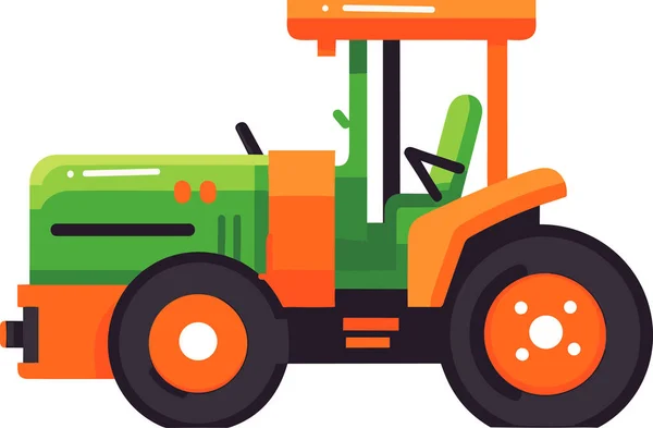Handgezogener Traktor Flachen Stil Isoliert Auf Hintergrund — Stockvektor
