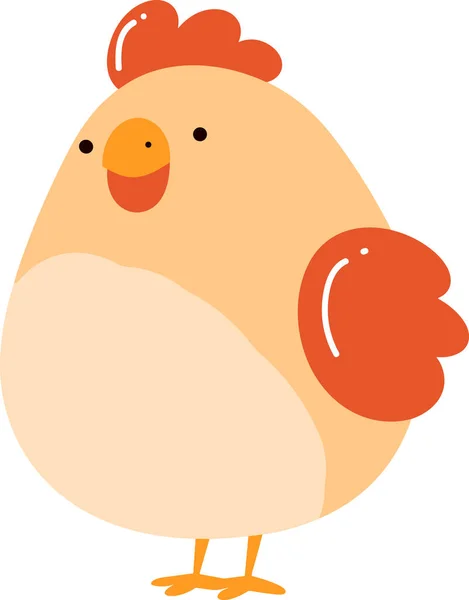 Pollo Fattoria Disegnato Mano Stile Piatto Isolato Sfondo — Vettoriale Stock