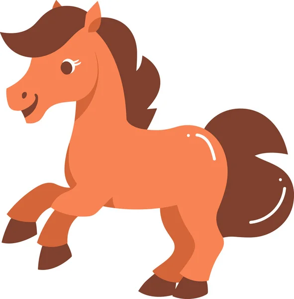 Cavallo Fattoria Disegnato Mano Stile Piatto Isolato Sullo Sfondo — Vettoriale Stock