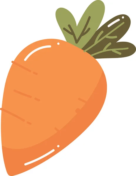 Hand Drawn Carrot Flat Style Isolated Background — Stock Vector