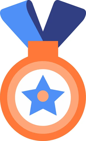 Medale Dla Zwycięzców Płaski Styl Izolowany Tle — Wektor stockowy