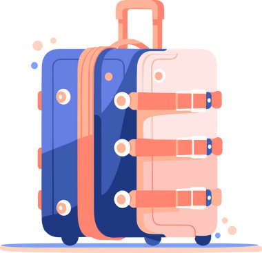UX UI düz stil turistler için arka planda izole edilmiş bagaj