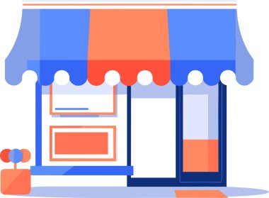 UX UI düz biçimli çevrimiçi mağazalar için arka planda izole edilmiş depo önyüzü