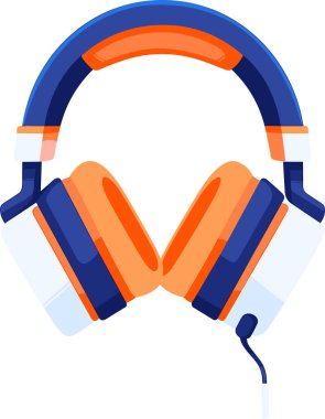 UX UI düz stil arka planda izole kulaklık üzerinden