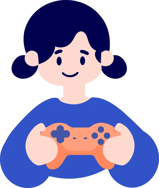 Main Dessiné Enfant Jeu Personnage Dans Style Plat Isolé Sur — Image vectorielle