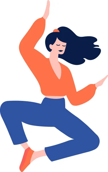 Handgetekend Vrouwelijk Karakter Doen Yoga Mediteren Platte Stijl Geïsoleerd Achtergrond — Stockvector