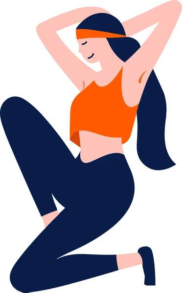 Personaje Femenino Dibujado Mano Haciendo Yoga Meditando Estilo Plano Aislado — Archivo Imágenes Vectoriales