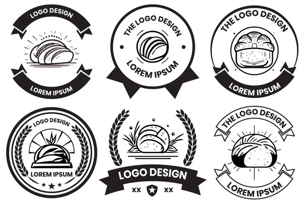 Logo Boulangerie Style Art Plat Isolé Sur Fond — Image vectorielle