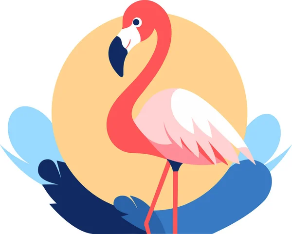 Ručně Kreslené Flamingos Letním Konceptu Plochém Stylu Izolované Pozadí — Stockový vektor