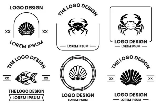 Logo Animal Ligne Plate Style Art Isolé Sur Fond — Image vectorielle