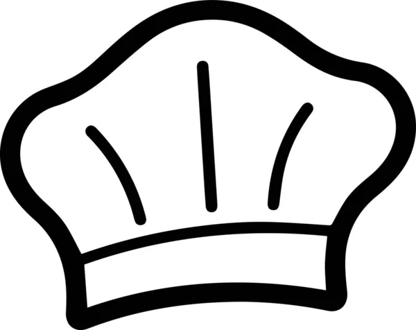 Chapeau Chef Logo Ligne Plate Style Art Isolé Sur Fond — Image vectorielle