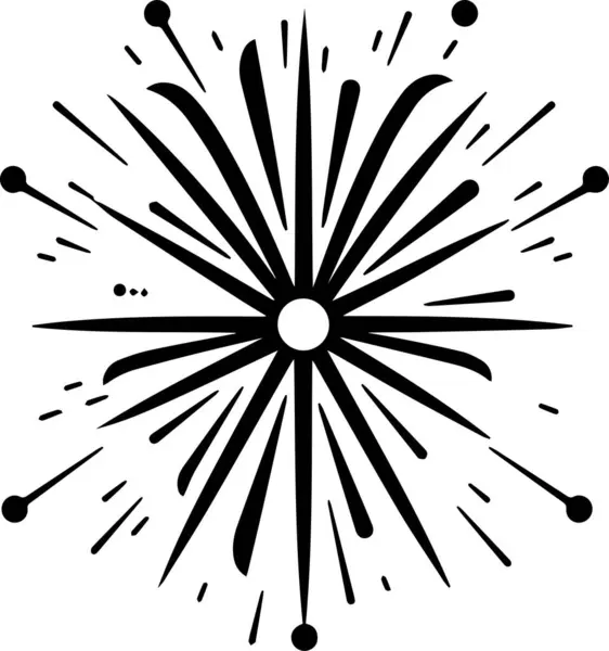 Ohňostroj Nebo Cracker Logo Ploché Čáře Stylu Izolované Pozadí — Stockový vektor