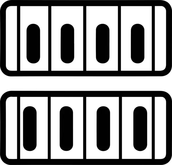 Minimalistisk Piano Logotyp Platt Linje Konst Stil Isolerad Bakgrund — Stock vektor
