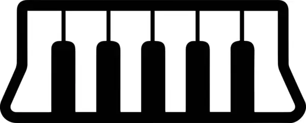 Minimalist Piyano Logosu Arka Planda Izole Edilmiş Düz Çizgi Sanat — Stok Vektör