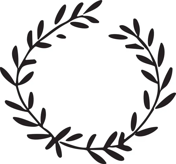 Logotipo Coroa Floral Desenhada Mão Para Decoração Isolada Fundo — Vetor de Stock