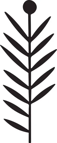 Логотип Цветов Листьев Минималистском Стиле Украшения Изолированы Заднем Плане — стоковый вектор