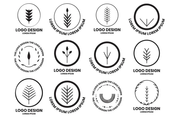 Flower Leaf Logo Minimalist Style Decoration Isolated Background — Stock Vector