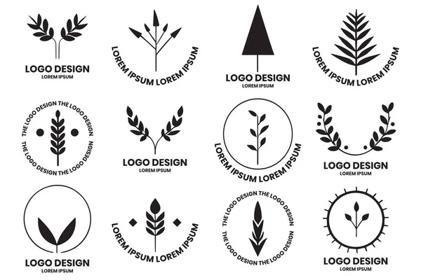 Bloem Blad Logo Een Minimalistische Stijl Voor Decoratie Geïsoleerd Achtergrond — Stockvector