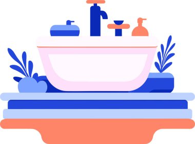 Banyodaki lavabo ve aynalar arka planda izole edilmiş.