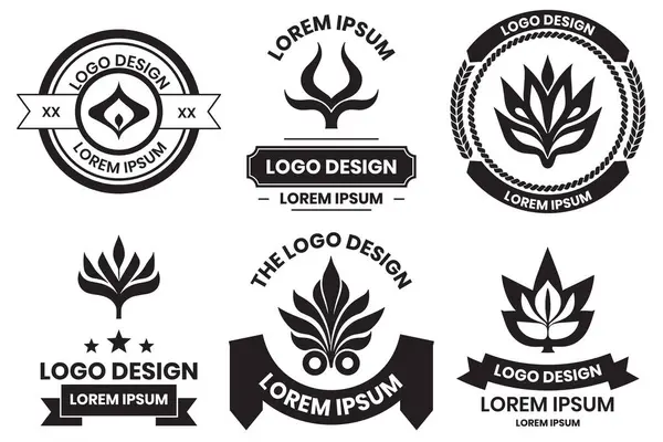 Leaf Bloem Logo Spa Concept Vintage Stijl Geïsoleerd Achtergrond — Stockvector