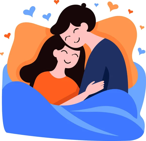 stock vector a couple hugging together in flat style isolated on background