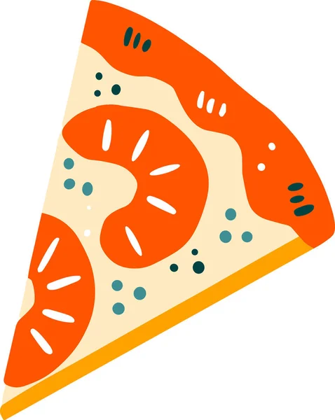 Isolate Slice Pizza Flat Style Background — Stock Vector