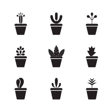 Kaktüs ağacı logosu arka planda izole edilmiş modern minimal biçimde