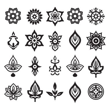 Yoga için yaprak ve çiçek logosu arka planda izole edilmiş modern minimal tarzda.