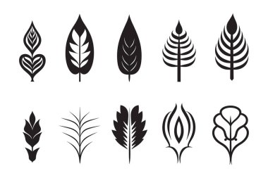 Yoga için yaprak ve çiçek logosu arka planda izole edilmiş modern minimal tarzda.