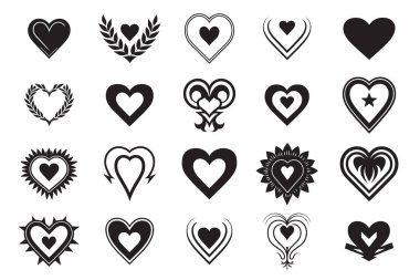 Arka planda izole edilmiş modern minimal kalp logosu