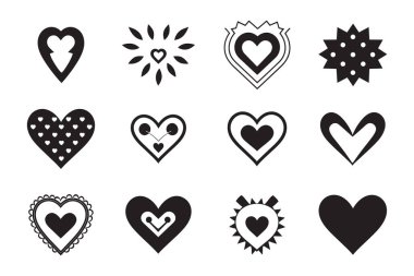 Arka planda izole edilmiş modern minimal kalp logosu